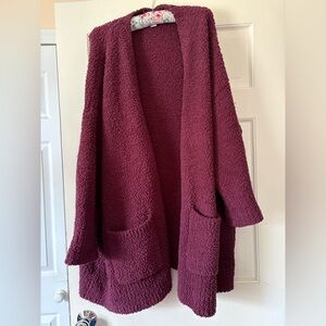 Tommy Bahama Plum Open-Front Cardigan